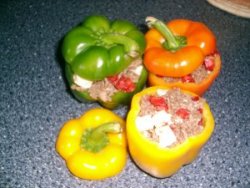 mit Hack gef&uuml;llte Paprika